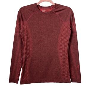Figs Shirt Womens Small Red Salta Seamless Base Layer Long Sleeve Undershirt